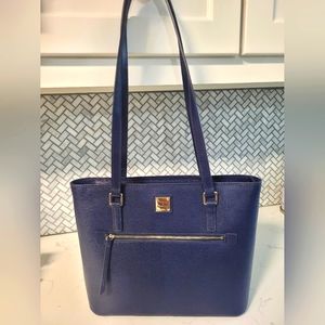 Dooney and Bourke Saffiano Shopper in Marine Blue